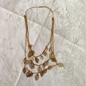 Lia Sophia 3-Layer Gold Leaf Necklace